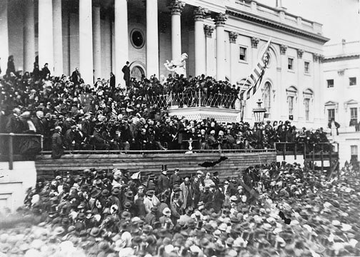 Lincoln delivering his Second Inaugural Address