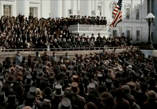 Lincoln's Second Inaugural recreated in the film Lincoln